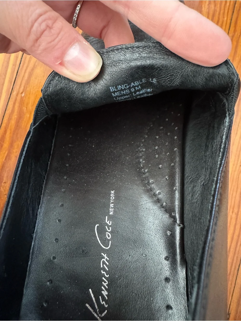 Kenneth Cole Men's Black Leather Slip-On Dress Shoes
